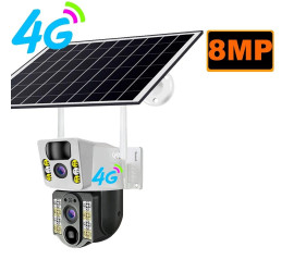 Поворотная погодозащитная IP WiFi камера Модель10 V380 ProV3.1 2 линзы 8 MP с солнечной панелью (24)