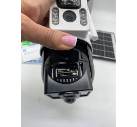 Поворотная погодозащитная IP WiFi камера Модель10 V380 ProV3.1 2 линзы 8 MP с солнечной панелью (24)