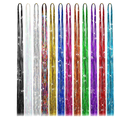Hair Tinsel Kit Набор мишуры для волос 12 цветов в одной упаковке (200)