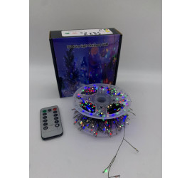 Гирлянда на катушке Хвойная мишура 20м LED USB с пультом МУЛЬТИК (100)