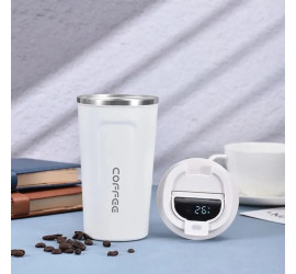 Термос с индикатором температуры 500мл. Coffee WHITE (50)
