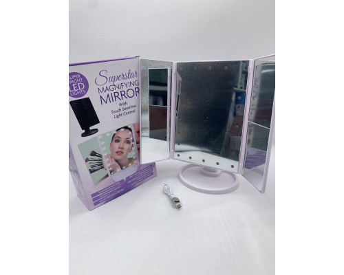 Тройное зеркало со ставнями Led miror WHITE (24)