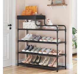 Полка для обуви Модель14 76х59х21 Shoe rack Чёрный (12)