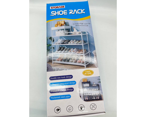 Полка для обуви Модель14 76х59х21 Shoe rack Чёрный (12)