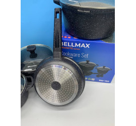 Набор посуды 9 предметов Bellmax Cookware Set BM-152 BLACK (4)