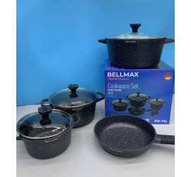 Набор посуды 9 предметов Bellmax Cookware Set BM-152 BLACK (4)