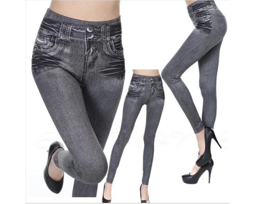 Леджинсы Леггинсы утепленные Jeans winter Leggings Size XXL-XXXL SILVER (200)
