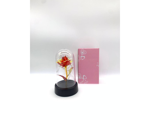 Роза в колбе LED RED GOLD (120)