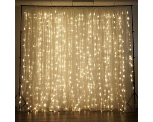 Гирлянда-штора светодиодная 200 LED 3х2 м USB ТЕПЛЫЙ (50)