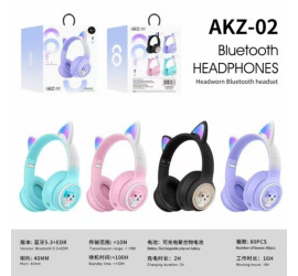 Беспроводные наушники с кошачьими ушкам AKZ-02 Чёрный (100)