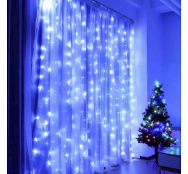 Гирлянда-штора светодиодная 160 LED 2х2 м USB СИНИЙ (100)