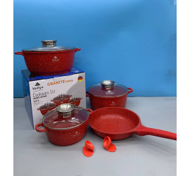 Набор посуды 9 предметов Vollyx Cookware Set RED (4)