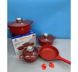 Набор посуды 9 предметов Vollyx Cookware Set RED (4)