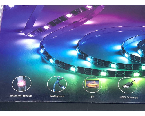 Светодиодная лента TV LED Strip CB-5050RGB 5метров USB (100)