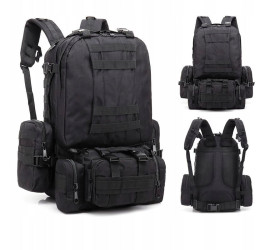 Тактический рюкзак с суммами B08 55 л (55х40х25 см) BLACK (50)