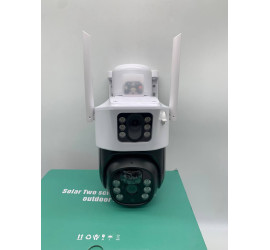 Поворотная погодозащитная IP WiFi камера Модель13 V380 ProV3.1 2 линзы с солнечной панелью (12)