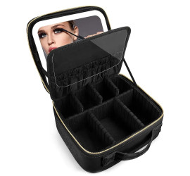 Портативная косметичка с зеркальцем и подсветкой Make Up BLACK (12)