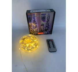 Гирлянда светодиодная нить роса 100 м LED с пультом ТЕПЛЫЙ USB (60)
