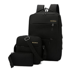Рюкзак, сумка, клатч, набор 3 в 1 Backpack BLACK (100)