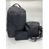 Рюкзак, сумка, клатч, набор 3 в 1 Backpack BLACK (100)
