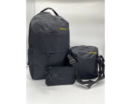 Рюкзак, сумка, клатч, набор 3 в 1 Backpack BLACK (100)