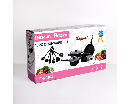 Набор посуды 13 предметов Dessini Regina 2103 BLACK (10)