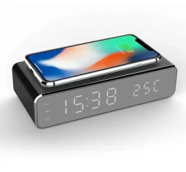 Цифровые часы с беспроводной зарядкой Digital clock wireless charging (40)