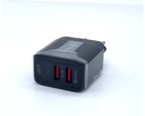 Блок питания Charger для быстрой зарядки с двумя портами, адаптер QC3.0 (100)