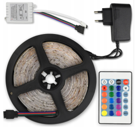 Светодиодная лента LED RGB 5м с пультом и блоком питания (60)