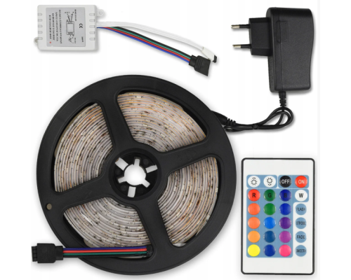 Светодиодная лента LED RGB 5м с пультом и блоком питания (60)