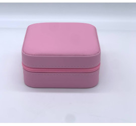 Шкатулка-органайзер для украшений, кожаная PINK (100)