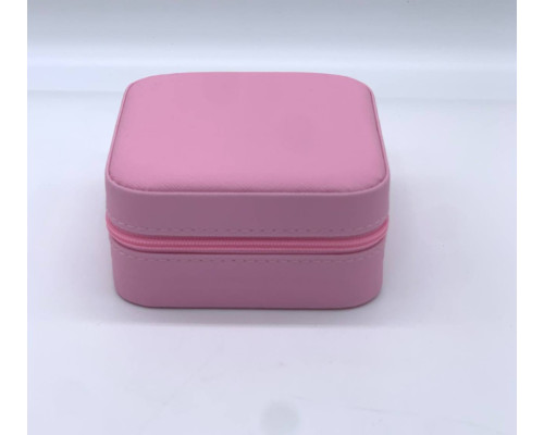 Шкатулка-органайзер для украшений, кожаная PINK (100)