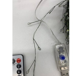 Гирлянда на катушке Хвойная мишура 100 м LED USB с пультом БЕЛЫЙ (40)