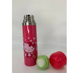 Термос металлический с чашкой Hello Kitty РОЗОВЫЙ (1)