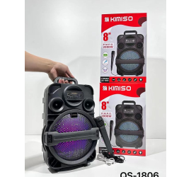 Портативная колонка Kimiso QS-1806 8inch с микрофоном и светомузыкой (8)