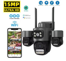 Поворотная погодозащитная IP WiFi камера Модель22 3 линзы 15MP APP iCSee (24)