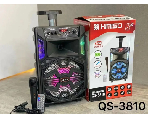 Портативная колонка Kimiso QS-3810 с микрофоном и светомузыкой (6)