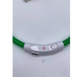 Ошейник для собаки со светодиодной LED подсветкой, зарядка USB (ЗЕЛЁНЫЙ) (240)