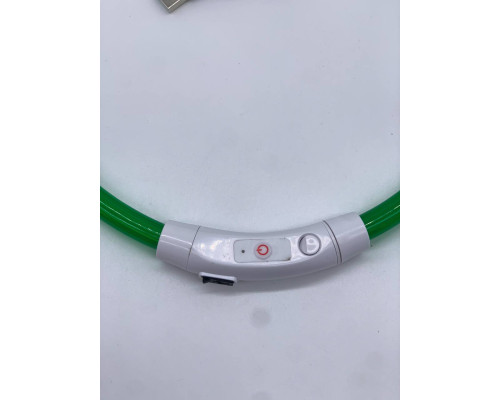 Ошейник для собаки со светодиодной LED подсветкой, зарядка USB (ЗЕЛЁНЫЙ) (240)