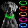 Ошейник для собаки со светодиодной LED подсветкой, зарядка USB (ЗЕЛЁНЫЙ) (240)