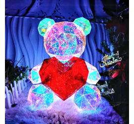 Светодиодный мишка с сердечком Love Bear LED 25см RED (14)