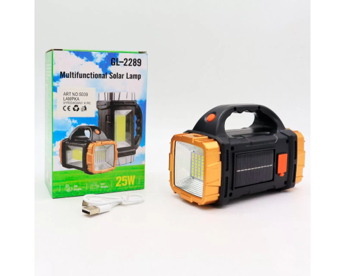 Фонарь ручной 2в1 GL-2289 с солнечной панелью и Power bank (84)