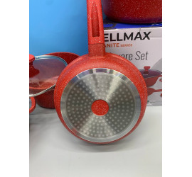 Набор посуды 9 предметов Bellmax Cookware Set BM-152 RED (4)