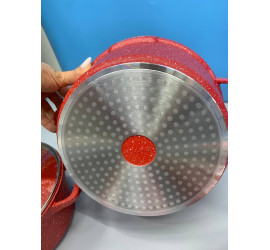 Набор посуды 9 предметов Bellmax Cookware Set BM-152 RED (4)