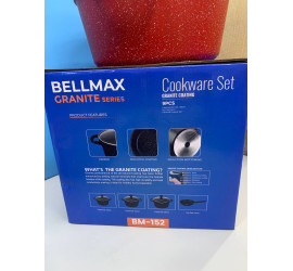 Набор посуды 9 предметов Bellmax Cookware Set BM-152 RED (4)