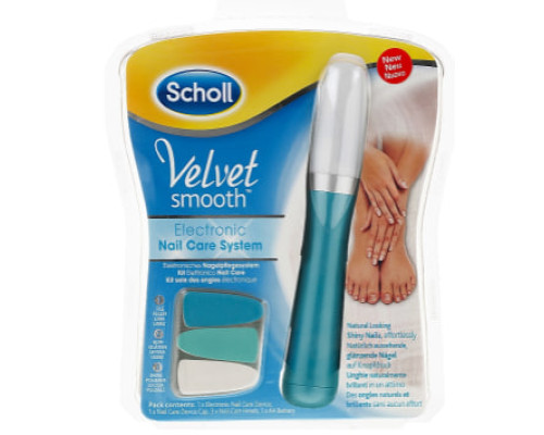 Электрическая пилка для ногтей + 3 насадки Scholl Velvet NAIL Care System (100)