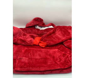 Толстовка плед с капюшоном КРАСНАЯ Huggle Hoodie Ultra Plush Blanket (90)