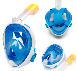 Маска L/XL СИНЯЯ для подводного плавания, маска для снорклинга Easybreath Tribord (10)