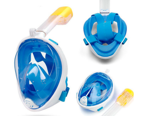 Маска L/XL СИНЯЯ для подводного плавания, маска для снорклинга Easybreath Tribord (10)