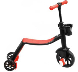 Самокат-велобег Scooter 3в1, с педалями, КРАСНЫЙ, БЕЗ УПАКОВКИ (6)